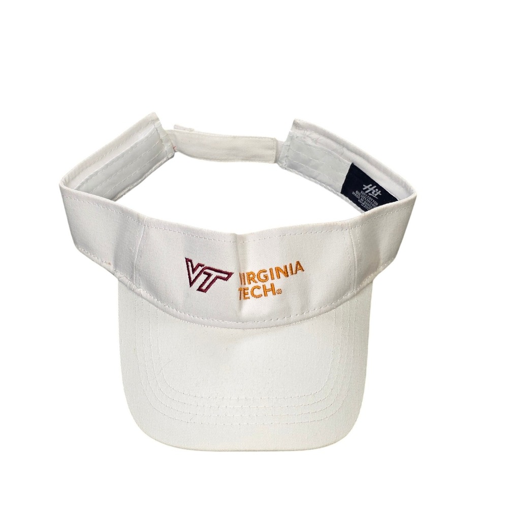 Vintage HIT Virginia Tech Hokies Visor Hat Women's One Size White Adjustable